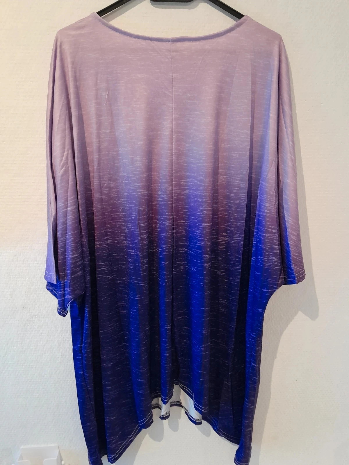 Túnica assimétrica, feminina, tamanho 5XL, violetas degradados – photo 5